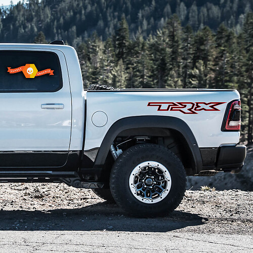 Adesivi in Vinile con Scritta Contorno TRX Laterali per Dodge Ram Rebel 1500 TRX