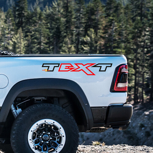 Kit Adesivi in Vinile per Comodino con Stile Contorno Testo Personalizzato per Dodge Ram 1500 TRX
