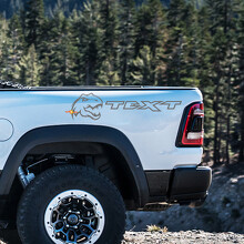 Kit di decalcomanie in vinile personalizzate T-Rex per il comodino del Dodge Ram 1500 Rebel TRX_2