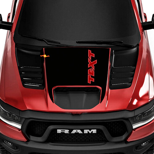 Adesivo in Vinile Personalizzato con Testo Stile TRX per Cofano Dodge Ram Rebel 1500 TRX 2022+