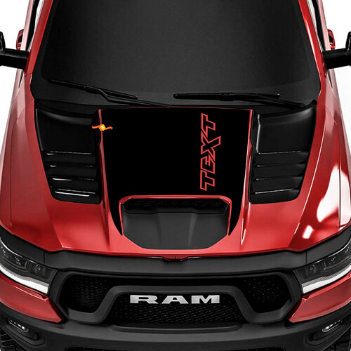 Adesivo in vinile nero opaco personalizzato per cofano Dodge Ram Rebel 1500 TRX
