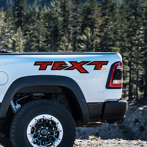 Set di Adesivi in Vinile Stile Topografico Personalizzati per Comodino per Dodge Ram Rebel 1500 TRX
