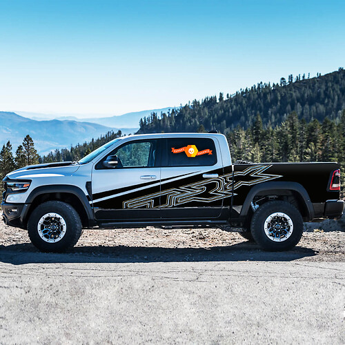 2x Dodge Ram Rebel 2022+ 1500 Trx Letto Porte laterali Splash 2 colori Trx Truck Decal Vinyl Decal