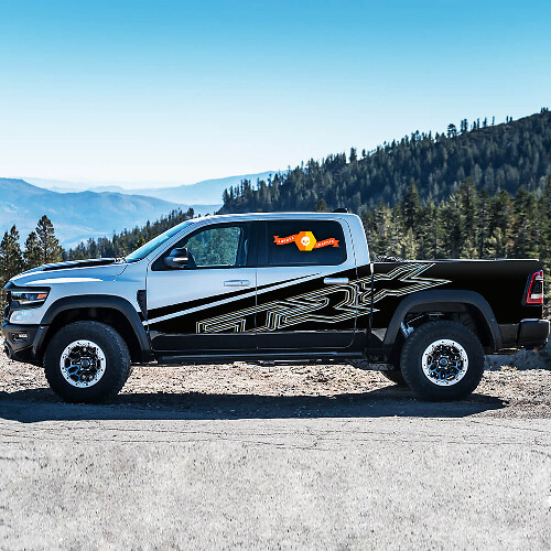 Set di adesivi laterali in vinile stile TRX per Dodge Ram 1500 Rebel/TRX