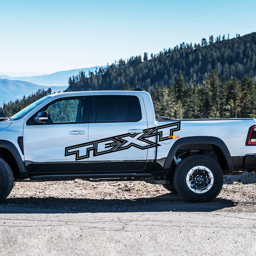 Adesivo laterale in vinile con lettere personalizzate con contorno per Dodge Ram 1500 Rebel TRX