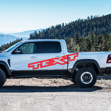 Adesivo laterale in vinile con lettere personalizzate con contorno per Dodge Ram 1500 Rebel TRX_3