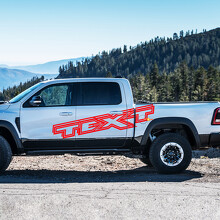 Kit di Adesivi Laterali con Contorno Testo Personalizzato per Dodge Ram 1500 Rebel TRX_2