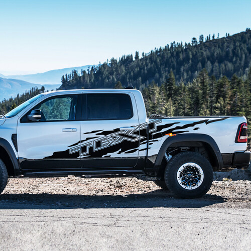 Kit adesivo personalizzato in vinile laterale con testo per Dodge Ram Rebel 1500 TRX