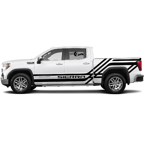 2x Strisce laterali adesive per GMC Sierra 1500, adesivi in vinile per pannelli laterali e letto, kit grafico.
