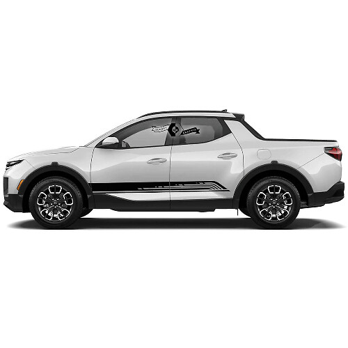 Kit adesivi in vinile laterali con logo a strisce per pannelli laterali adatti a Hyundai Santa Cruz
