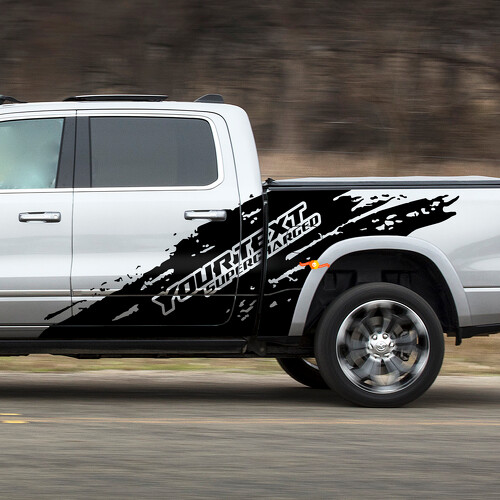 Kit Adesivi Laterali Supercharged Mud Splash per Dodge Ram Rebel 2021+