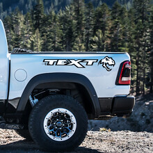 Coppia di adesivi in vinile personalizzati stile TRX per pannello letto Ram 1500 Rebel TRX_3