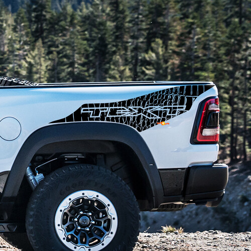 Kit di Adesivi in Vinile Testo Personalizzato Pelle di Dinosauro per Dodge Ram Rebel 1500 TRX