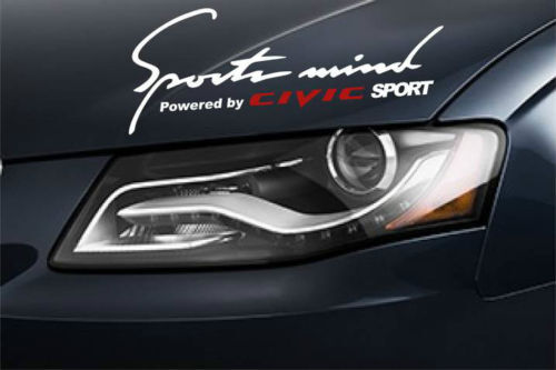 Sports Mind Powered by Civic Sport Set di Adesivi in Vinile per Honda Civic