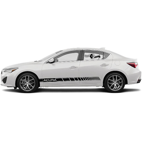 Coppia di adesivi in vinile per auto Acura TLX 2021 per porte laterali con logo Acura in qualsiasi colore.
