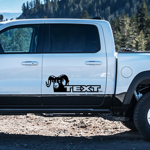 Adesivo in Vinile Laterale Stile Hemi Personalizzato per Porta Dodge Ram 1500