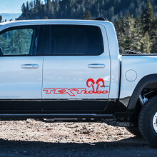 Adesivo in Vinile Personalizzato con Testo e Logo Hemi Style per Porta Dodge Ram 1500_2