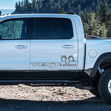 Adesivo in Vinile Personalizzato con Testo e Logo Hemi Style per Porta Dodge Ram 1500_3