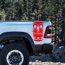 Kit di adesivi in vinile personalizzati stile Hemi per il fianco del letto Dodge Ram Rebel 1500 TRX_2
