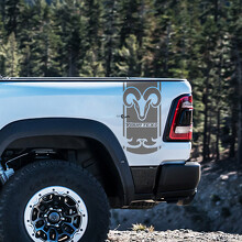 Kit di adesivi in vinile personalizzati stile Hemi per il fianco del letto Dodge Ram Rebel 1500 TRX_3