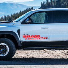 Adesivo Vinile Laterale Stile Hemi con Testo e Logo Personalizzati per Dodge Ram 1500_3