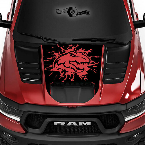 Adesivo in Vinile per Cofano Stile Distrutto T-Rex per Dodge Ram Rebel 1500 TRX