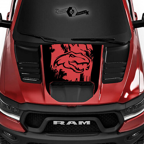 Adesivo in Vinile per Cofano in Stile Invecchiato T-Rex per Dodge Ram Rebel 1500 TRX