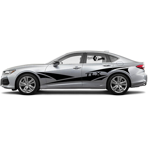 Coppia 2021 Acura TLX porte laterali più colori WRAP grafica Acura TLX auto da corsa adesivo decalcomania del vinile
