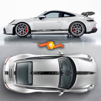 2 Porsche 911 Porsche Carrera Rocker Panel Hood Roof Side Stripes Door Kit Decal Sticker
