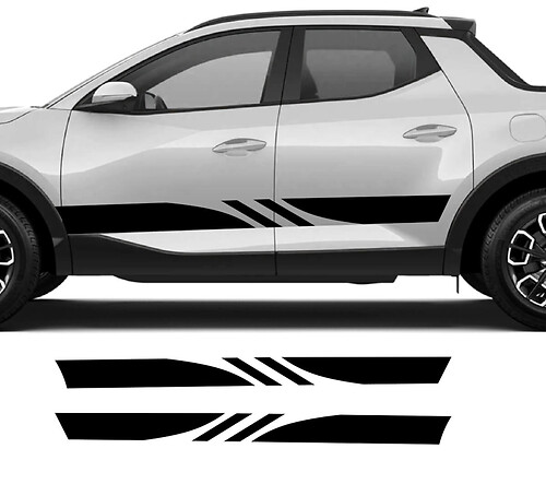 Coppia adesivi per porte laterali da rally moderne, pannello basculante, logo, adesivi in ​​vinile, grafica adatta per Hyundai Santa Cruz

