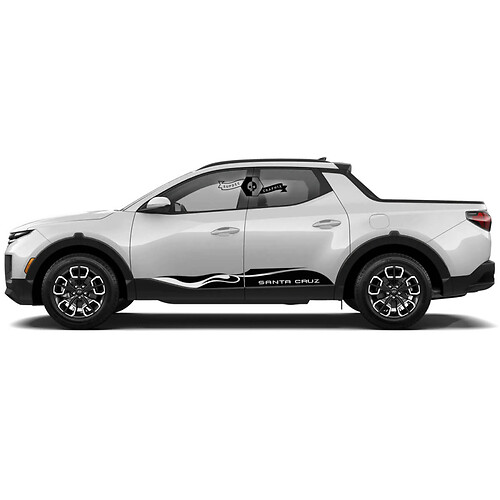Coppia Hyundai Santa Cruz Modern Rally Rocker Panel Logo Vinyl Stickers Decal Graphic
