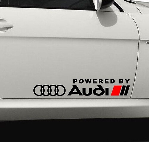 2 ADESIVI POWERED BY AUDI A3 A4 A6 A8 RS3 RS4
