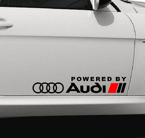 Alimentato da Audi Set adesivi in vinile per porta laterale per Audi