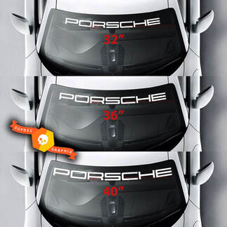 Adesivo per decalcomania kit strisce parabrezza Porsche Logo Spider
