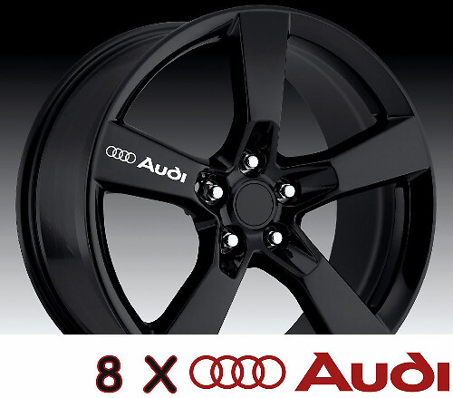 8 X AUDI Ruote Maniglia per porta Decalcomanie Adesivi Grafica Vinile