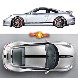 Coppia Porsche 911 Porsche Carrera Rocker Panel Hood Roof Side Stripes Door Kit Decal Sticker
