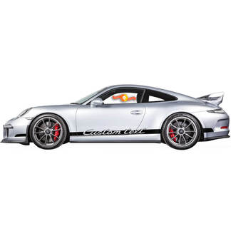 Coppia adesivi Porsche Porsche 911 Carrera Adesivo decalcomania lato porta con testo personalizzato
