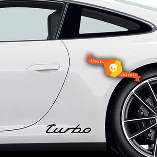 Coppia Adesivi Porsche Porsche Turbo Porte Laterali Decal Sticker

