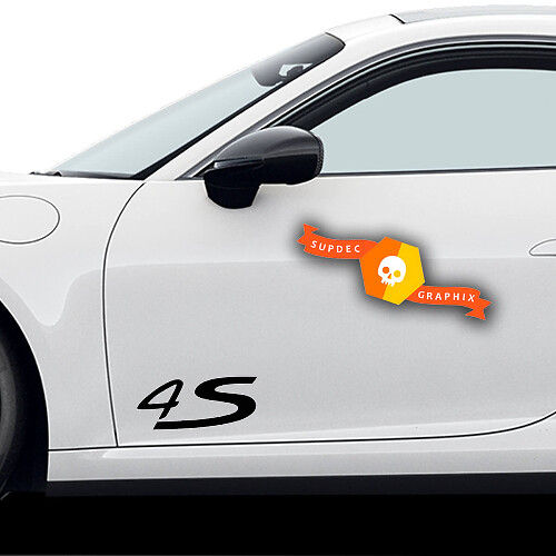 Coppia di adesivi Porsche 4S Porsche Turbo Adesivo laterale per porte

