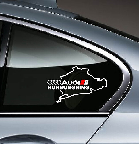 Set di Adesivi in Vinile per Finestrini Laterali Audi Nürburgring per Auto Audi