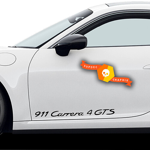 Coppia di adesivi Porsche 911 Carrera 4 GTS Adesivo laterale per porte Porsche
