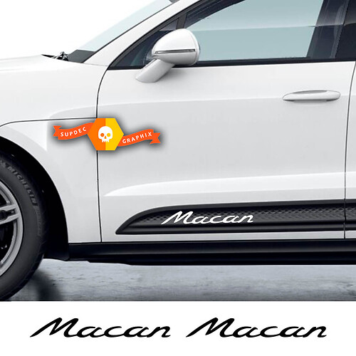 Coppia Adesivi Porsche Macan Porsche Porte Laterali Adesivo Decalcomania
