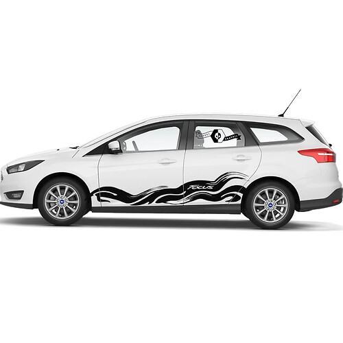 Coppia Ford Focus Pannello Pannello Roche Stripes Stripes Decals Kit grafico