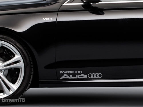 2 Alimentato da AUDI Anelli Decal Sticker per bagagliaio A8 S4 S5 Q3 Q5 Q7 TT