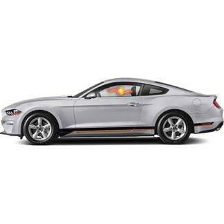 2x Ford Mustang MACH Strisce per porte laterali 2 colori Decalcomanie per pannelli a bilanciere Strisce adesive in vinile
