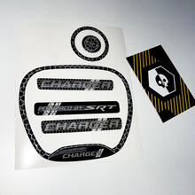 Set di caricabatterie Black White Srt Sterzo Ruota Emblema Emblema DECAL DECAL DECALE DODGE 3