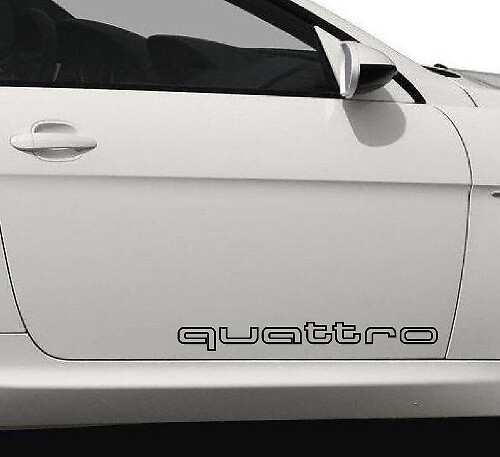 Kit di Adesivi in Vinile con Lettering Quattro Outline per Porte Laterali di Auto Audi