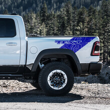 Adesivo in vinile personalizzato con testo Topographic Sweep per il comodino per RAM 1500 Rebel, TRX 2019-2026_2
