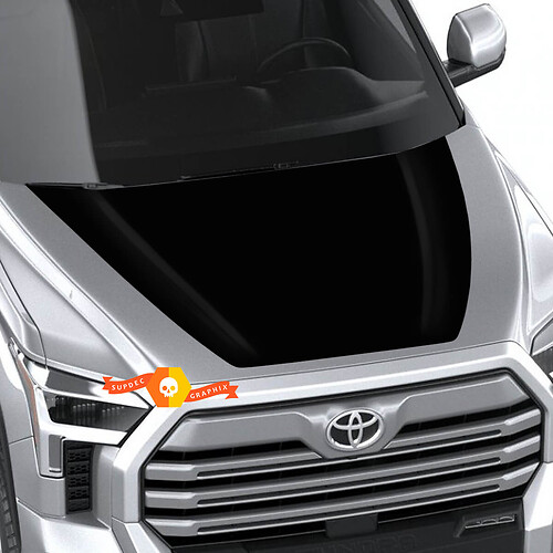 Adesivo decalcomania grafica TOYOTA TUNDRA per cofano Solid BLACKOUT per il 2022+
