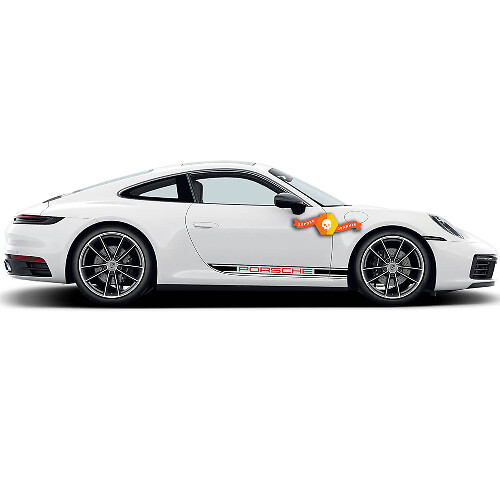 Kit adesivi laterali Porsche 911 992 Turbo S, strisce per pannelli laterali e porte
